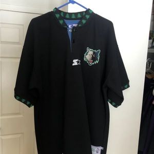 MINNESOTA TIMBERWOLVES VINTAGE WARM UP SHIRT NBA size L Starter Ships Fast New
